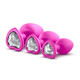Blush Novelties Bling Plugs Training Kit Pink with White Gems - Product SKU BN395830