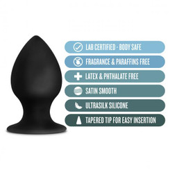 Anal Adventures Platinum Silicone Anal Stout Plug Large Black Adult Sex Toys