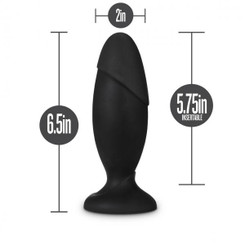 Anal Adventures Platinum Silicone Rocket Plug Black by Blush Novelties