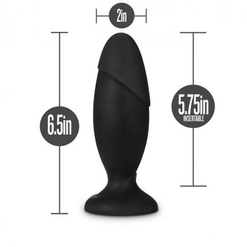 Anal Adventures Platinum Silicone Rocket Plug Black by Blush Novelties