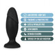 Anal Adventures Platinum Silicone Rocket Plug Black by Blush Novelties - view 4