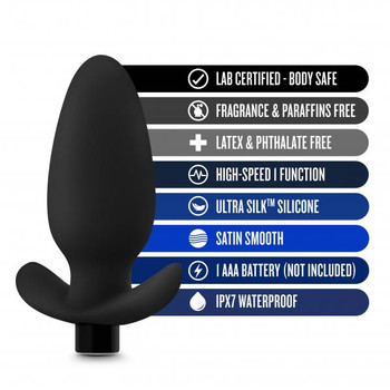 Anal Adventures Platinum Silicone Saddle Plug Black by Blush Novelties
