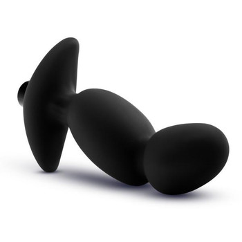 Anal Adventures Platinum Silicone Vibrating Prostate Massager 04 Black by Blush Novelties