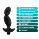 Anal Adventures Platinum Silicone Vibrating Prostate Massager 04 Black by Blush Novelties - view 4