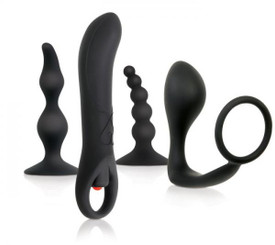 Intro To Prostate Kit 4 Piece Black by Evolved Novelties