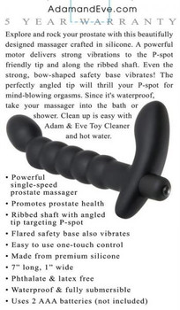 P-Spot Vibrating Prostate Massager Black Adult Sex Toys