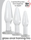 Evolved Novelties Glass Anal Training Trio 3 Clear Butt Plugs - Product SKU ENAEWF23392