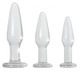 Glass Anal Training Trio 3 Clear Butt Plugs by Evolved Novelties - Product SKU ENAEWF23392