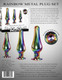 Rainbow Metal Plug Set by Evolved Novelties - view 2