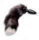 Tailz Grey Foxy Faux Fox Tail Butt Plug Black White by XR Brands - Product SKU XRAD657