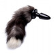Tailz Grey Foxy Faux Fox Tail Butt Plug Black White by XR Brands - view 2