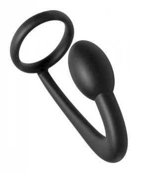 Explorer Erection Ring Prostate Plug Black by XR Brands