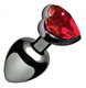 Crimson Tied Heart Gem Steel Plug by XR Brands - Product SKU XRAE392