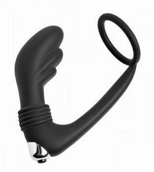 Nova Prostate Massager and Erection Ring Black by XR Brands