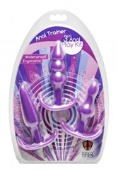 Anal Trainer 3 Piece Anal Play Kit Butt Plugs Purple Adult Sex Toys