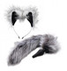 Tailz Grey Wolf Tail Anal Plug And Ears Set by XR Brands - Product SKU XRAF602