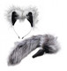 Tailz Grey Wolf Tail Anal Plug And Ears Set by XR Brands - view 2