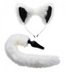 Tailz White Fox Tail Anal Plug And Ears Set by XR Brands - Product SKU XRAF603