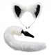 Tailz White Fox Tail Anal Plug And Ears Set by XR Brands - view 2