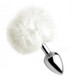 White Fluffy Bunny Tail Anal Plug by XR Brands - Product SKU XRAF619