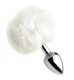 White Fluffy Bunny Tail Anal Plug by XR Brands - view 2