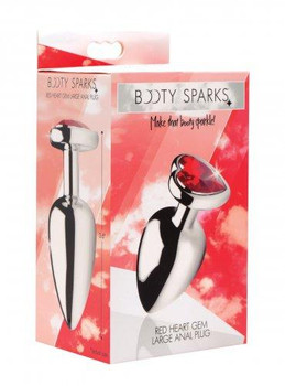 Booty Sparks Red Heart Gem Anal Plug Large Adult Toys