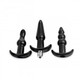 Trinity Vibes 4 Piece Vibrating Anal Plug Set Black by XR Brands - Product SKU XRAF832B