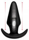 XR Brands Kinetic Thumping 7X Large Anal Plug Black Thump It! - Product SKU XRAF913