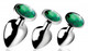 Booty Sparks Emerald Green Gem Anal Plug Set by XR Brands - Product SKU XRAG190