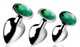 Booty Sparks Emerald Green Gem Anal Plug Set by XR Brands - view 2