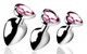Booty Sparks Pink Heart Gem Anal Plug Set by XR Brands - view 2