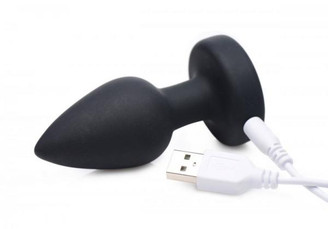 Booty Sparks Silicone LED Plug Vibrating Small Black by XR Brands