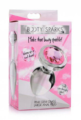 The Booty Sparks Pink Gem Glass Anal Plug Large Sex Toy For Sale