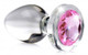 Booty Sparks Pink Gem Glass Anal Plug Large by XR Brands - view 4