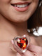 Booty Sparks Red Heart Glass Anal Plug Large by XR Brands - Product SKU XRAG432L