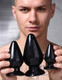 Master Series Triple Cones 3pc Anal Plug Set Black by XR Brands - Product SKU XRAG457BLK