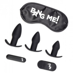 Bang! Backdoor Adventure 3pc Butt Plug Bullet & Blindfold Kit Black by XR Brands
