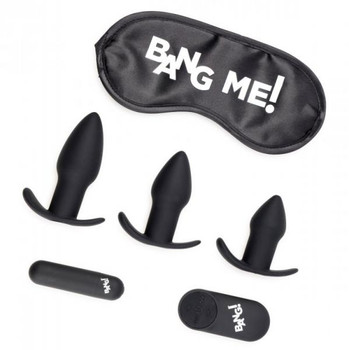 Bang! Backdoor Adventure 3pc Butt Plug Bullet & Blindfold Kit Black by XR Brands