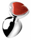 Booty Sparks Gemstones Medium Heart Anal Plug Red Jasper by XR Brands - Product SKU XRAG754M
