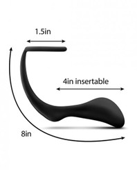 Anal Adventures Platinum Erection Ring Plug Black by Blush Novelties