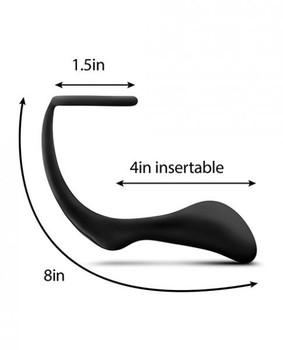 Anal Adventures Platinum Erection Ring Plug Black by Blush Novelties