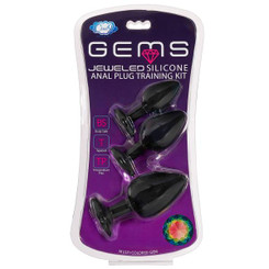 Cloud 9 Gems Black Silicone Anal Plug Kit by Cloud 9 Novelties