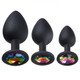 Cloud 9 Gems Black Silicone Anal Plug Kit by Cloud 9 Novelties - view 2