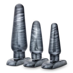 Jet Anal Trainer Kit Carbon Metallic Black 3 Butt Plugs Sex Toy
