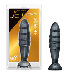Jet Destructor Carbon Metallic Black Butt Plug by Blush Novelties