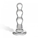Glass Triple Play Beaded Butt Plug Clear by Glas Toy - Product SKU ELGLAS15