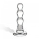 Glass Triple Play Beaded Butt Plug Clear by Glas Toy - view 2