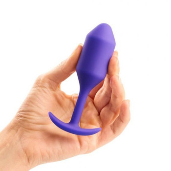 B-Vibe Snug Plug 2 4 ounces Weighted Purple Adult Sex Toys