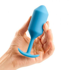 B-Vibe Snug Plug 3 6.35oz Weighted Teal Blue Adult Toys