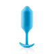 B-Vibe Snug Plug 3 6.35oz Weighted Teal Blue - view 3